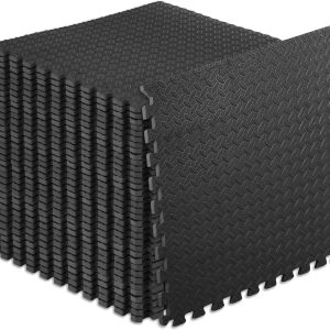 Puzzle Exercise Mat ½ in, EVA Interlocking Foam Floor Tiles for Home Gym, Mat for Home Workout Equipment, Floor Padding for Kids, Brown, 24 in x 24 in x ½ in, 24 Sq Ft - 6 Tiles